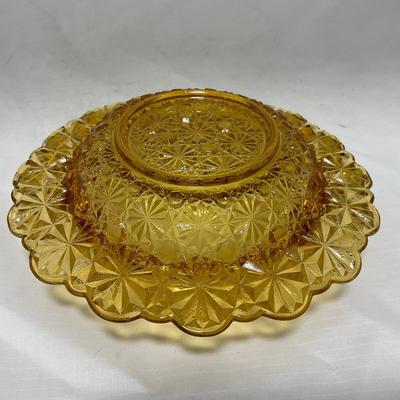 -48- Amber Glass | Covered Butter Dish