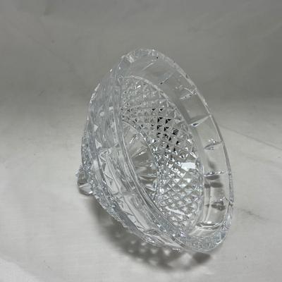-49- Heavy Clear Cut Glass | Bohemian | Covered Butter Dish