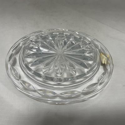 -49- Heavy Clear Cut Glass | Bohemian | Covered Butter Dish