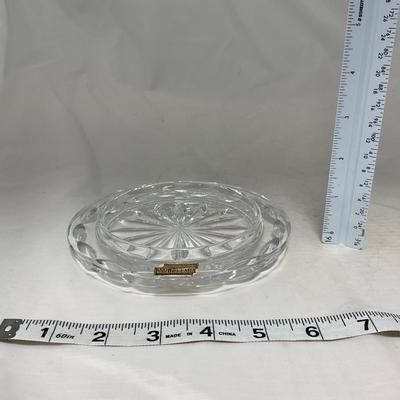 -49- Heavy Clear Cut Glass | Bohemian | Covered Butter Dish