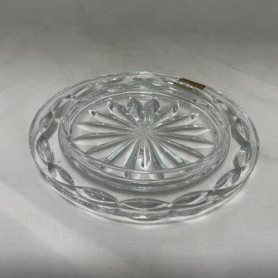 -49- Heavy Clear Cut Glass | Bohemian | Covered Butter Dish