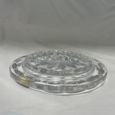 -49- Heavy Clear Cut Glass | Bohemian | Covered Butter Dish