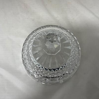 -49- Heavy Clear Cut Glass | Bohemian | Covered Butter Dish