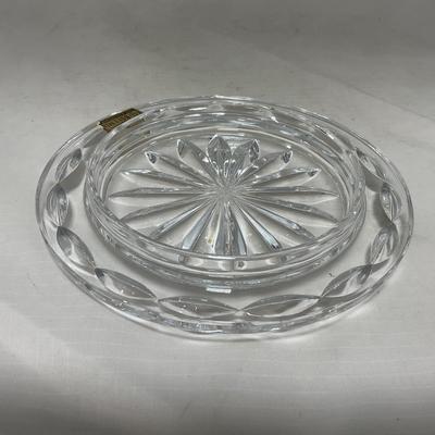 -49- Heavy Clear Cut Glass | Bohemian | Covered Butter Dish