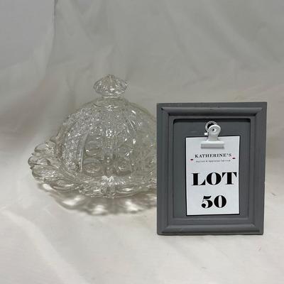 -50- Clear Glass | Covered Butter Dish
