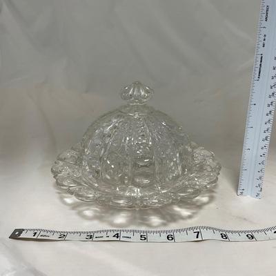 -50- Clear Glass | Covered Butter Dish