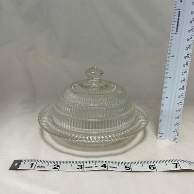 -51- Clear Glass | Covered Butter Dish