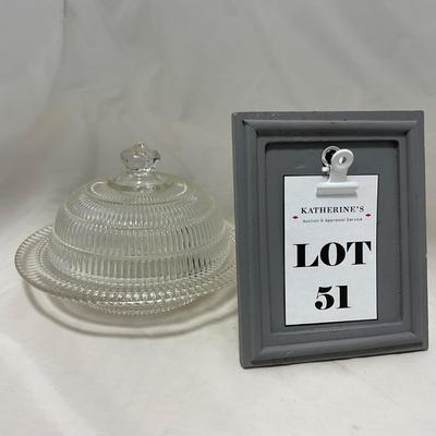 -51- Clear Glass | Covered Butter Dish