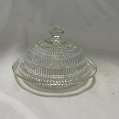 -51- Clear Glass | Covered Butter Dish
