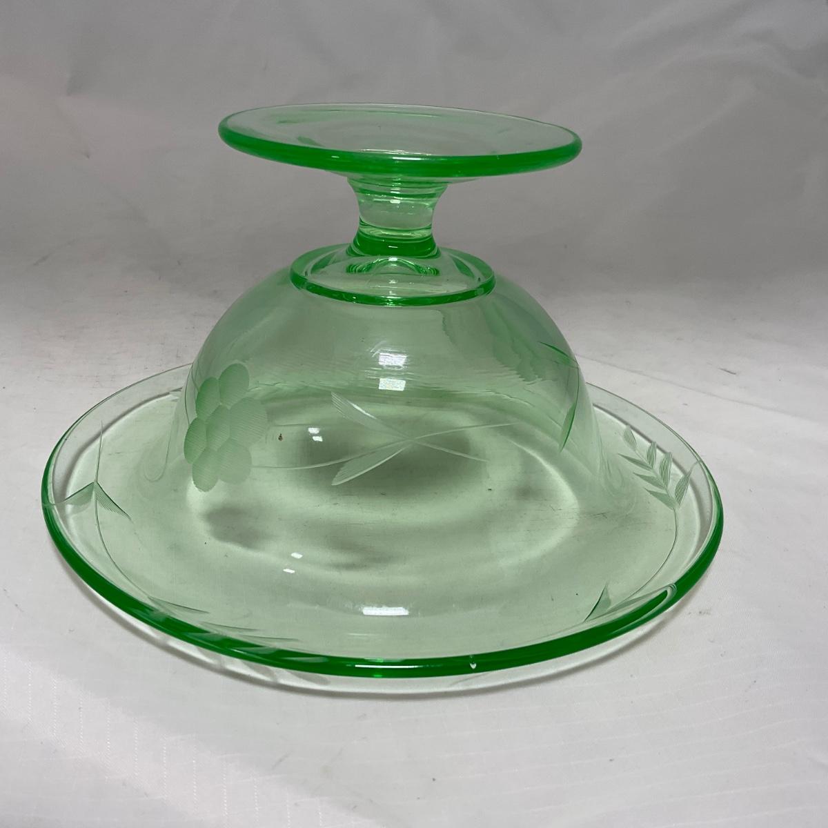 55-green-depression-glass-uranium-compote-estatesales
