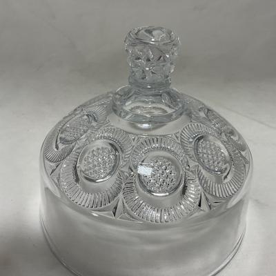 -57- Clear Glass | Covered Butter Dish