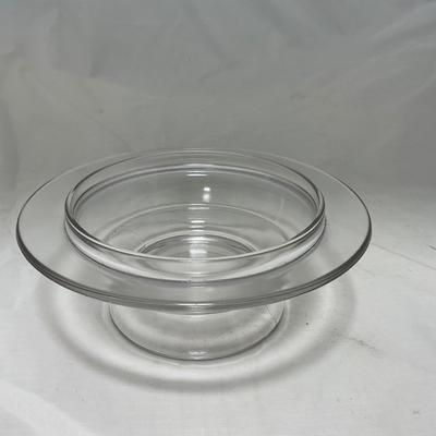 -58- Clear Glass | Frosted Flower Detail | Covered Butter Dish