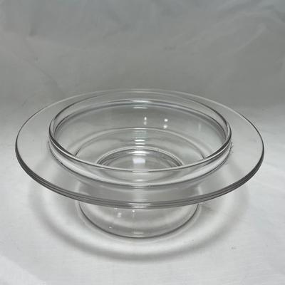 -58- Clear Glass | Frosted Flower Detail | Covered Butter Dish