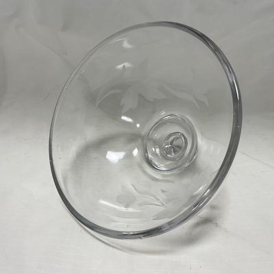 -58- Clear Glass | Frosted Flower Detail | Covered Butter Dish