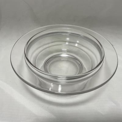 -58- Clear Glass | Frosted Flower Detail | Covered Butter Dish