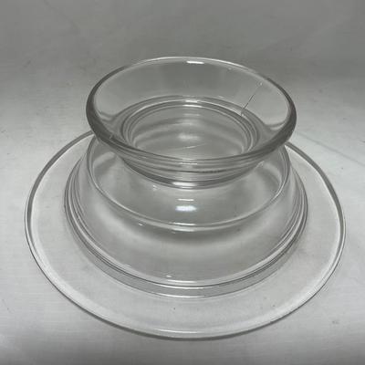-58- Clear Glass | Frosted Flower Detail | Covered Butter Dish