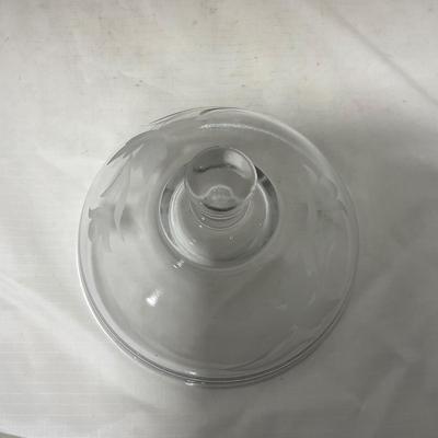 -58- Clear Glass | Frosted Flower Detail | Covered Butter Dish