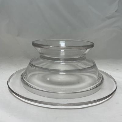 -58- Clear Glass | Frosted Flower Detail | Covered Butter Dish