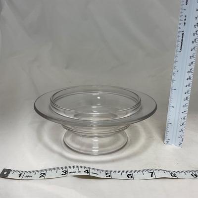 -58- Clear Glass | Frosted Flower Detail | Covered Butter Dish