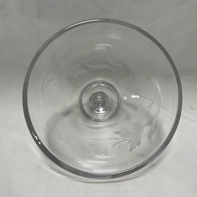 -58- Clear Glass | Frosted Flower Detail | Covered Butter Dish