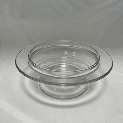 -58- Clear Glass | Frosted Flower Detail | Covered Butter Dish