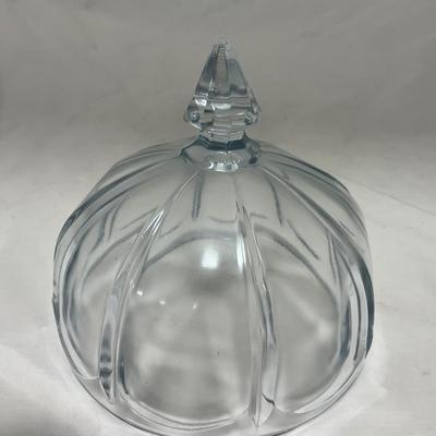 -59- Clear Glass | Covered Butter Dish