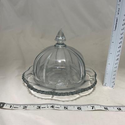 -59- Clear Glass | Covered Butter Dish
