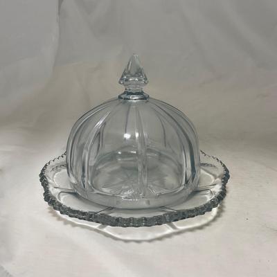 -59- Clear Glass | Covered Butter Dish