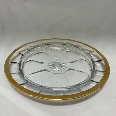-60- Clear Green & Gold | Butter Dish | Lidded Jar | Creamer & Sugar