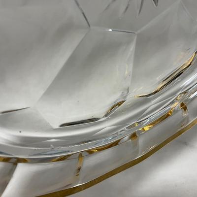 -60- Clear Green & Gold | Butter Dish | Lidded Jar | Creamer & Sugar