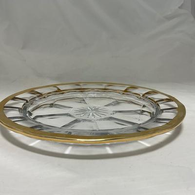 -60- Clear Green & Gold | Butter Dish | Lidded Jar | Creamer & Sugar