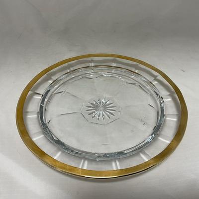 -60- Clear Green & Gold | Butter Dish | Lidded Jar | Creamer & Sugar