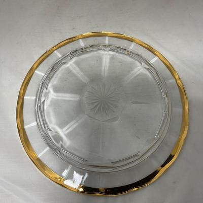 -60- Clear Green & Gold | Butter Dish | Lidded Jar | Creamer & Sugar