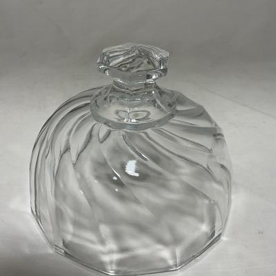 -61- Heavy Clear Glass | Frosted | Cut Glass | Covered butter Dish