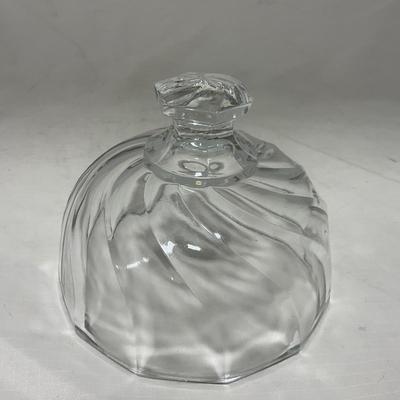 -61- Heavy Clear Glass | Frosted | Cut Glass | Covered butter Dish