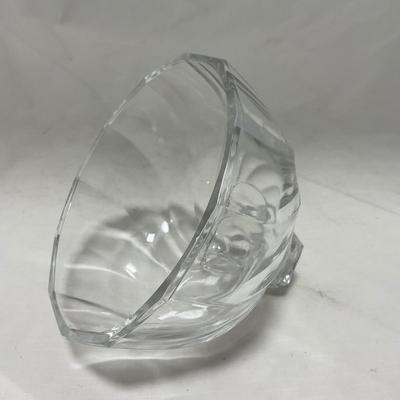 -61- Heavy Clear Glass | Frosted | Cut Glass | Covered butter Dish