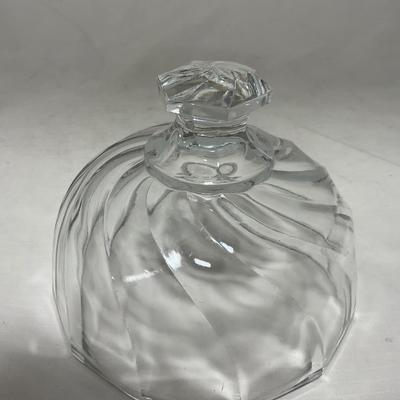 -61- Heavy Clear Glass | Frosted | Cut Glass | Covered butter Dish