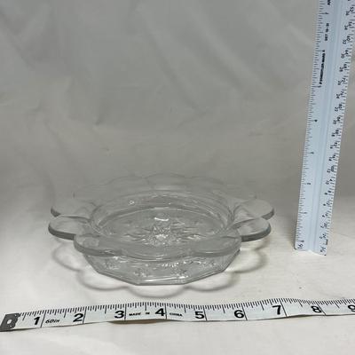 -61- Heavy Clear Glass | Frosted | Cut Glass | Covered butter Dish
