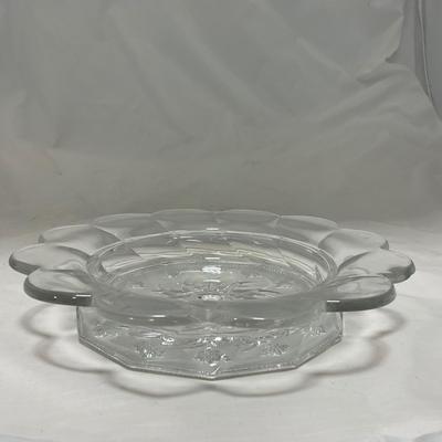 -61- Heavy Clear Glass | Frosted | Cut Glass | Covered butter Dish
