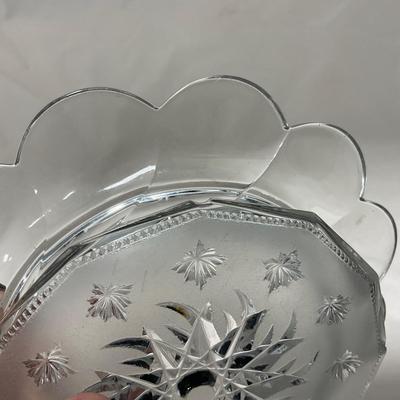 -61- Heavy Clear Glass | Frosted | Cut Glass | Covered butter Dish