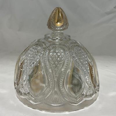 -63- Clear & Gold Glass | Covered Butter Dish | Lidded Jar | Jar