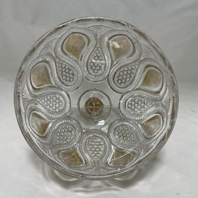 -63- Clear & Gold Glass | Covered Butter Dish | Lidded Jar | Jar