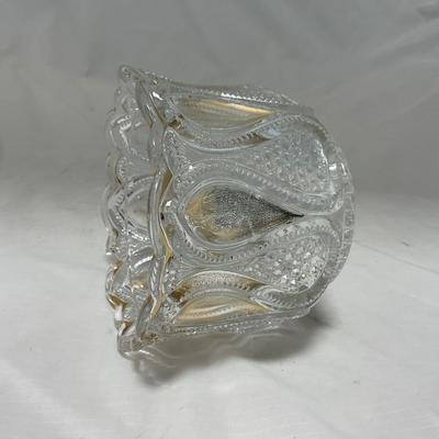 -63- Clear & Gold Glass | Covered Butter Dish | Lidded Jar | Jar