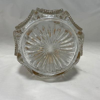 -63- Clear & Gold Glass | Covered Butter Dish | Lidded Jar | Jar