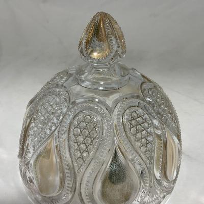 -63- Clear & Gold Glass | Covered Butter Dish | Lidded Jar | Jar