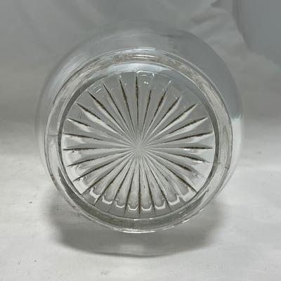 -64- Clear Glass | Mid Century Star Burst | Covered Butter Dish | Lidded Jar | Sugar & Creamer