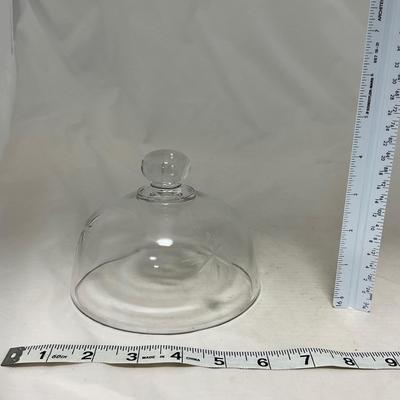 -64- Clear Glass | Mid Century Star Burst | Covered Butter Dish | Lidded Jar | Sugar & Creamer