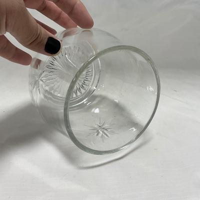 -64- Clear Glass | Mid Century Star Burst | Covered Butter Dish | Lidded Jar | Sugar & Creamer