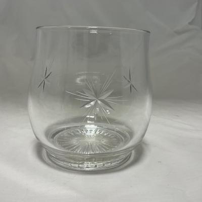 -64- Clear Glass | Mid Century Star Burst | Covered Butter Dish | Lidded Jar | Sugar & Creamer