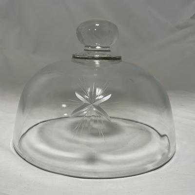 -64- Clear Glass | Mid Century Star Burst | Covered Butter Dish | Lidded Jar | Sugar & Creamer